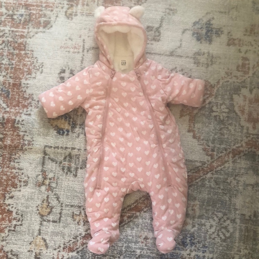 Baby Gap zip up lined bunting  outfit Sz 3-6 months 💕